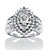 1/3 TCW Round Diamond Platinum over Sterling Silver Marquise-Shaped Cluster Ring-11 at PalmBeach Jewelry