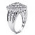 1/3 TCW Round Diamond Platinum over Sterling Silver Marquise-Shaped Cluster Ring-12 at PalmBeach Jewelry