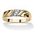 SETA JEWELRY Men's Diamond Accent 18k Gold over Sterling Silver Diagonal Wedding Band Ring-11 at Seta Jewelry