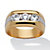 Men's 1.50 TCW Round Channel-Set Cubic Zirconia Triple-Stone Two-Tone Ring Yellow Gold-Plated-11 at PalmBeach Jewelry