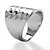 Platinum-Plated Hammered-Style Cigar Band Ring-12 at PalmBeach Jewelry
