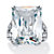 27.10 TCW Emerald-Cut Cubic Zirconia Platinum-Plated Ring-11 at PalmBeach Jewelry