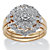 1/7 TCW Round Diamond 3-Piece Cluster Bridal Set in 18k Yellow Gold over Sterling Silver-11 at PalmBeach Jewelry