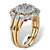 1/7 TCW Round Diamond 3-Piece Cluster Bridal Set in 18k Yellow Gold over Sterling Silver-12 at PalmBeach Jewelry