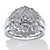 1/7 TCW Round Diamond Platinum over Sterling Silver 3-Piece Bridal Engagement Wedding Ring Set-11 at PalmBeach Jewelry