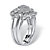 1/7 TCW Round Diamond Platinum over Sterling Silver 3-Piece Bridal Engagement Wedding Ring Set-12 at PalmBeach Jewelry