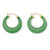 Green Jade Hoop Earrings in 14k Gold over Sterling Silver (1")-11 at PalmBeach Jewelry