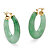 Green Jade Hoop Earrings in 14k Gold over Sterling Silver (1")-12 at PalmBeach Jewelry