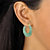 Green Jade Hoop Earrings in 14k Gold over Sterling Silver (1")-13 at PalmBeach Jewelry