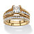 1.88 TCW Princess-Cut Cubic Zirconia Gold-Plated Bridal Engagement Ring Wedding Band Set-11 at PalmBeach Jewelry