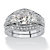 2.89 TCW Princess-Cut Cubic Zirconia Platinum-Plated Bridal Engagement Wedding Band Set-11 at PalmBeach Jewelry