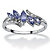 .76 TCW Marquise-Cut Genuine Purple Tanzanite Diamond Accent Platinum over .925 Silver Ring-11 at PalmBeach Jewelry