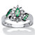 .37 TCW Marquise-Cut and Round Genuine Emerald & Diamond Accent Platinum over Sterling Silver Ring-11 at PalmBeach Jewelry