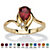 SETA JEWELRY Pear-Cut Simulated Birthstone and Crystal Accent Ring Gold-Plated-101 at Seta Jewelry