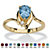 SETA JEWELRY Pear-Cut Simulated Birthstone and Crystal Accent Ring Gold-Plated-103 at Seta Jewelry