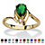 SETA JEWELRY Pear-Cut Simulated Birthstone and Crystal Accent Ring Gold-Plated-105 at Seta Jewelry