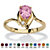SETA JEWELRY Pear-Cut Simulated Birthstone and Crystal Accent Ring Gold-Plated-106 at Seta Jewelry