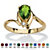 SETA JEWELRY Pear-Cut Simulated Birthstone and Crystal Accent Ring Gold-Plated-108 at Seta Jewelry