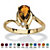 SETA JEWELRY Pear-Cut Simulated Birthstone and Crystal Accent Ring Gold-Plated-111 at Seta Jewelry