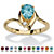 SETA JEWELRY Pear-Cut Simulated Birthstone and Crystal Accent Ring Gold-Plated-112 at Seta Jewelry