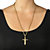Crystal Decorative Cross Pendant Necklace in Yellow Gold Tone 24"-13 at PalmBeach Jewelry