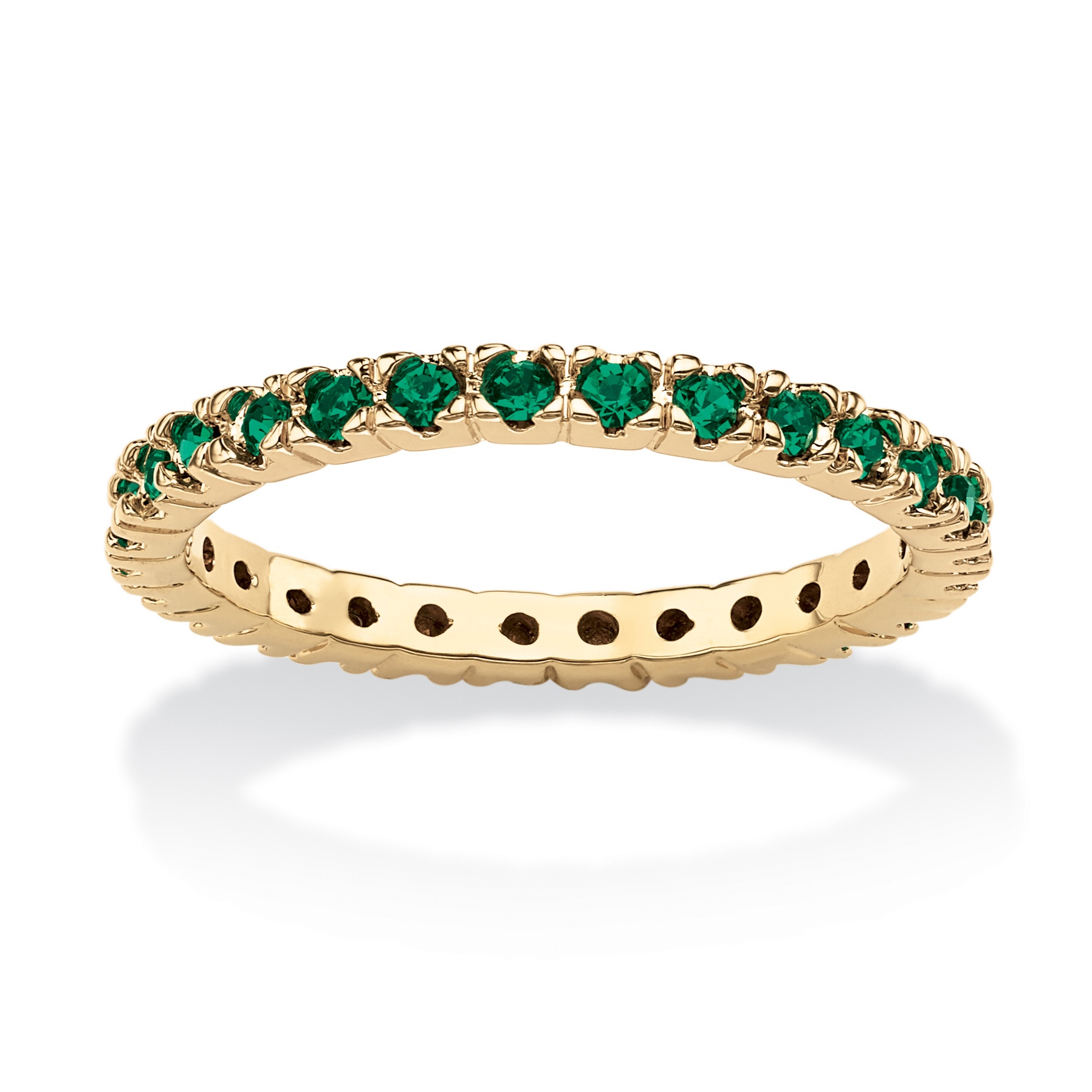 Round Birthstone 18k GoldPlated Stackable Eternity Band at PalmBeach