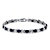 8.40 TCW Genuine Midnight Blue Sapphire Platinum over Sterling Silver "X & O" Bracelet-11 at Direct Charge presents PalmBeach