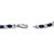 8.40 TCW Genuine Midnight Blue Sapphire Platinum over Sterling Silver "X & O" Bracelet-12 at Direct Charge presents PalmBeach