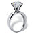 3.50 TCW Round Cubic Zirconia Platinum over Sterling Silver Solitaire Bridal Engagement Ring-12 at PalmBeach Jewelry