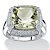 5.63 TCW Cushion-Cut Genuine Green Amethyst Halo Ring in .925 Sterling Silver-11 at Direct Charge presents PalmBeach