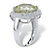 5.63 TCW Cushion-Cut Genuine Green Amethyst Halo Ring in .925 Sterling Silver-12 at PalmBeach Jewelry