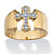 Round Cubic Zirconia Accent Cross Band in Yellow Gold Tone-11 at PalmBeach Jewelry