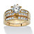 2.89 TCW 2 Piece Round Cubic Zirconia Bridal Ring Set in Yellow Gold Tone-11 at PalmBeach Jewelry