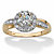 1.48 TCW Cubic Zirconia 10k Yellow Gold Engagement Anniversary Halo Ring-11 at PalmBeach Jewelry