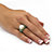 SETA JEWELRY Round Cultured Freshwater Pearl Green Jade 10k Yellow Gold Ring (11mm)-13 at Seta Jewelry