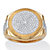 Men's 1/7 TCW Round PavΘ Diamond Two-Tone Ribbed Ring in 18k Gold over Sterling Silver-11 at PalmBeach Jewelry