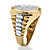 Men's 1/7 TCW Round PavΘ Diamond Two-Tone Ribbed Ring in 18k Gold over Sterling Silver-12 at PalmBeach Jewelry