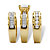 SETA JEWELRY 3.10 TCW Princess-Cut Cubic Zirconia Gold-Plated Wedding Three-Piece Ring Set-12 at Seta Jewelry