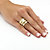 SETA JEWELRY 3.10 TCW Princess-Cut Cubic Zirconia Gold-Plated Wedding Three-Piece Ring Set-13 at Seta Jewelry