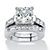 3.81 TCW Princess-Cut Cubic Zirconia Two-Piece Bridal Set in Platinum Plated Sterling Silver-11 at PalmBeach Jewelry
