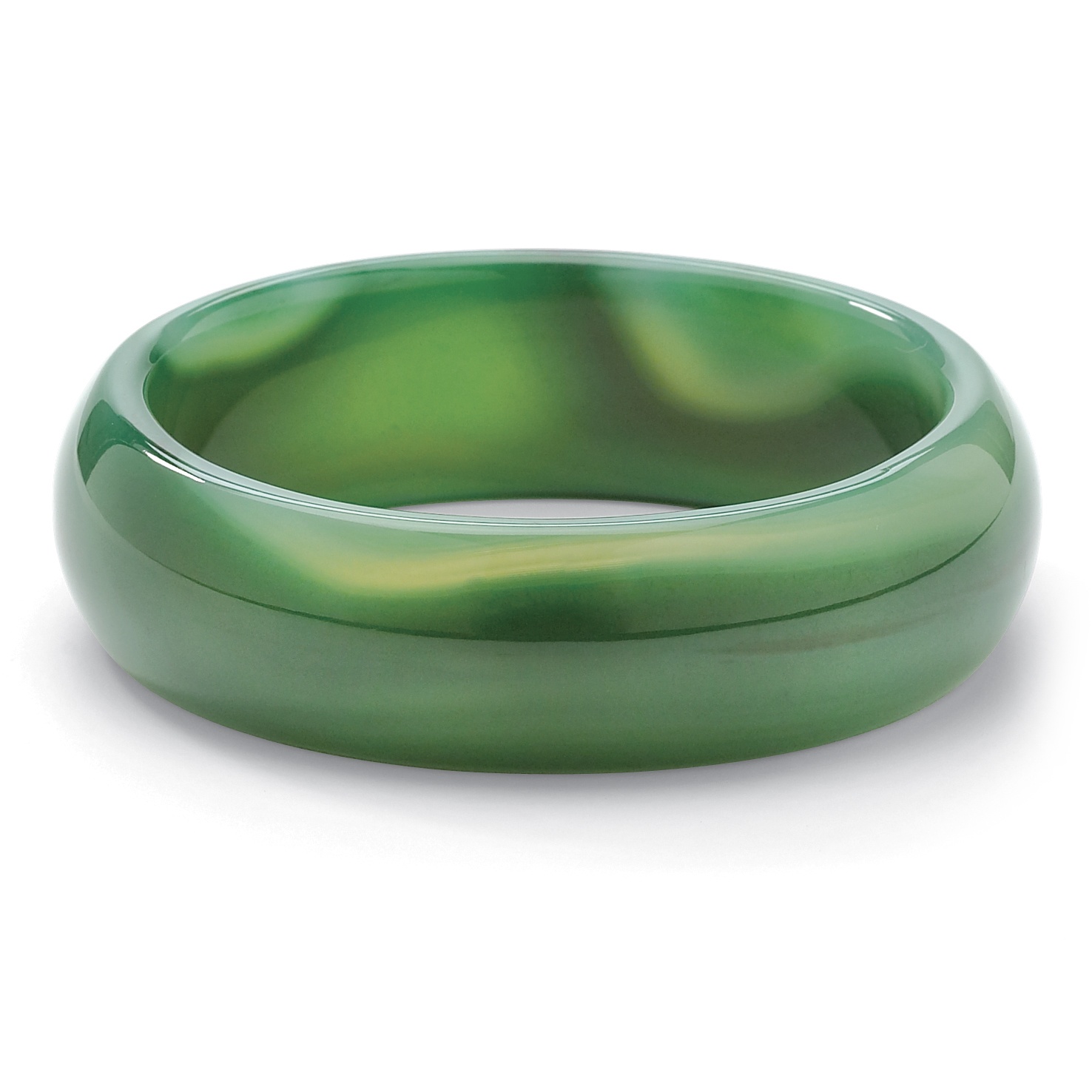 Genuine Green Agate Bangle Bracelet 8" at PalmBeach Jewelry