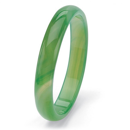 Genuine Green Agate Bangle Bracelet 8.5" at PalmBeach Jewelry
