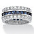 6.66 TCW Princess-Cut Blue Cubic Zirconia White Cubic Zirconia Accent Silvertone Eternity Band-11 at Direct Charge presents PalmBeach