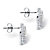 3.84 TCW Princess-Cut Cubic Zirconia Halo Stud Earrings in Platinum over Sterling Silver-12 at PalmBeach Jewelry