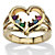 Round Simulated Birthstone Heart and Name Personalized Family Ring Gold-Plated-11 at PalmBeach Jewelry