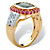 3.49 TCW Cushion-Cut Genuine Emerald and Ruby Gold-Plated Sterling Silver Two-Tone Halo Ring-12 at PalmBeach Jewelry