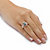 3.49 TCW Cushion-Cut Genuine Emerald and Ruby Gold-Plated Sterling Silver Two-Tone Halo Ring-13 at PalmBeach Jewelry