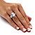 9.00 TCW Emerald-Cut Cubic Zirconia Platinum-Plated Bridal Engagement Ring Wedding Band Set-13 at PalmBeach Jewelry