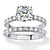 Cushion-Cut Cubic Zirconia Bridal Engagement Ring Set 2.45 TCW in Platinum over Sterling Silver-11 at PalmBeach Jewelry