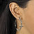 SETA JEWELRY Round Crystal Cross Hoop Earrings Black Rhodium-Plated (1 1/2")-13 at Seta Jewelry